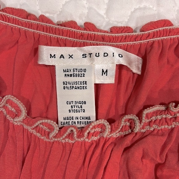 Max Studio babydoll scoop neck short sleeved top size M - Picture 3 of 6